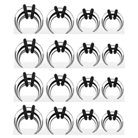 8 Pairs Steel Tapers Talons Pinchers plugs 0g 2g 4g 6g 8g 10g 14g