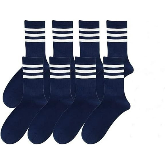 8 Pairs Striped Cute Socks Men's and Women's Spring and Summer Mid-tube Socks Sports High Waist Cotton Socks