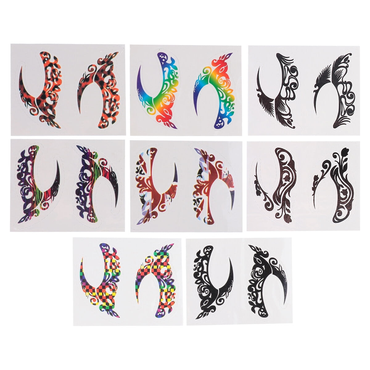 8 Pairs Temporary Tattoos Stickers Eyeshadow Art Eyeliner Tattoos