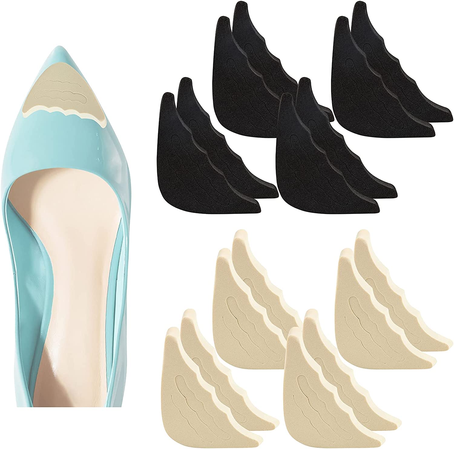 8 Pairs Toe Filler Inserts Reusable Shoe Filler Inserts for Too Big