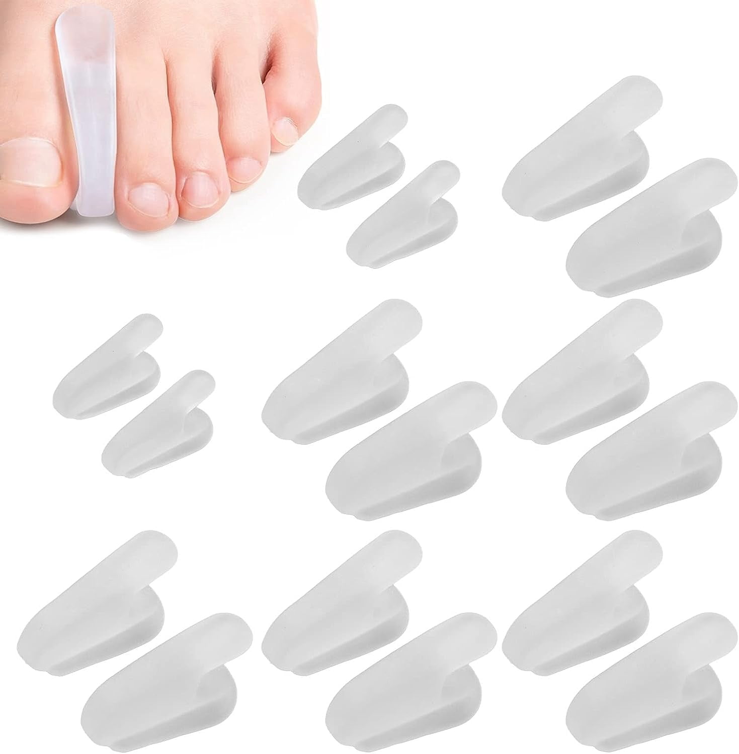 8 Pairs Toe Separator Toe Separator Hallux Valgus Silicone Soft Elastic