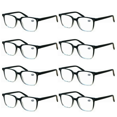 8 Pairs Unisex Blue Light Blocking Reading Glasses Computer Readers for Men Women +1.25