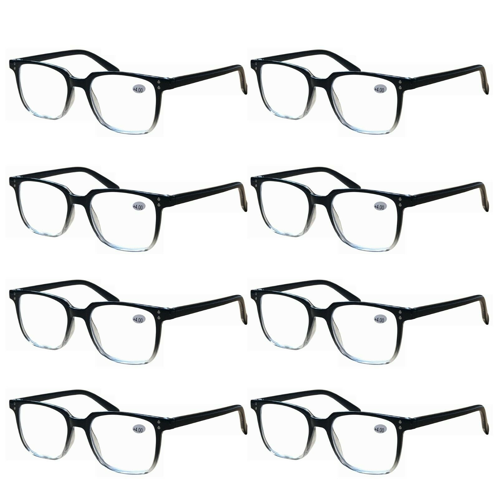 8 Pairs Unisex Blue Light Blocking Reading Glasses Computer Readers for Men Women +2.50