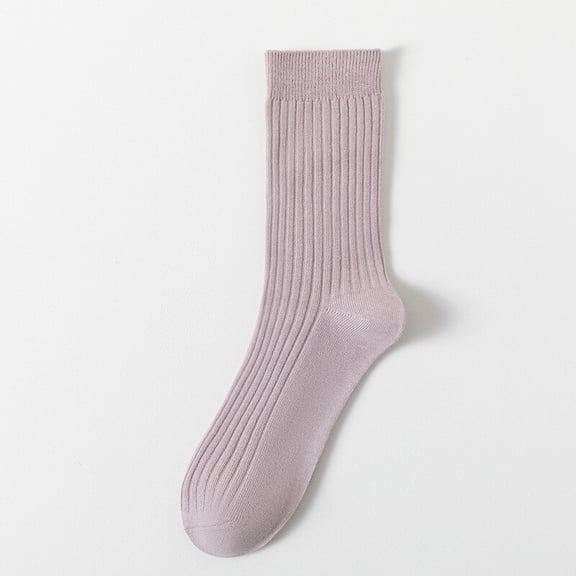 8 Pairs Unisex Women Cotton Striped Mid Calf Tube Socks Sports Stretch Socks