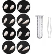 8 Pairs Vampire Teeth Fangs Dentures with Solid Adhesive, 4 Sizes Fang Fake Teeth Halloween Decorations Party Cosplay Props Werewolf Fang Vampire Dentures Party Favors Masquerade Accessories