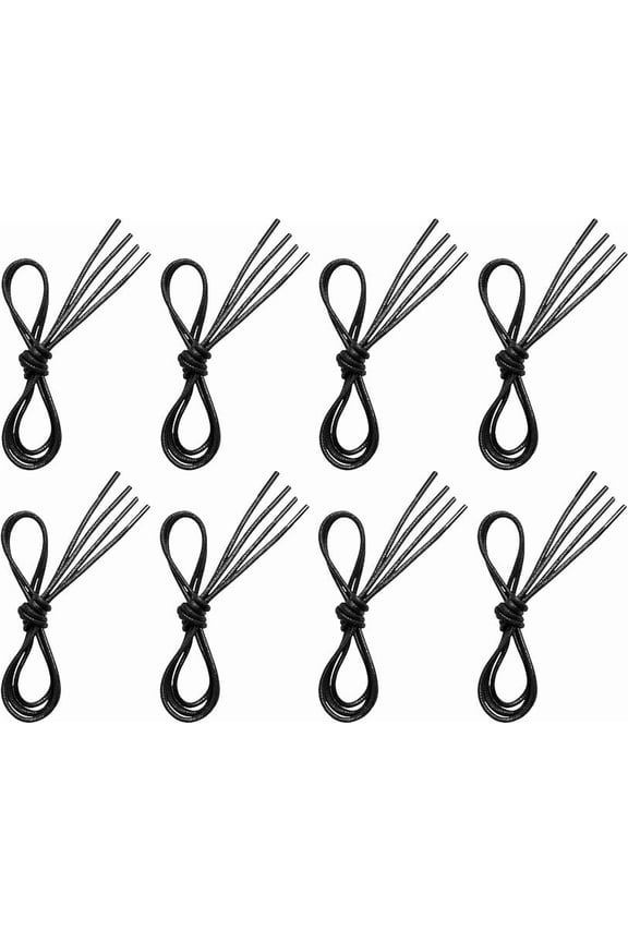 8 Pairs Waxed Round Dress Shoe Laces for Mens Dress Shoes, 1/8" Thin Business Oxford Shoelace/Shoe Strings