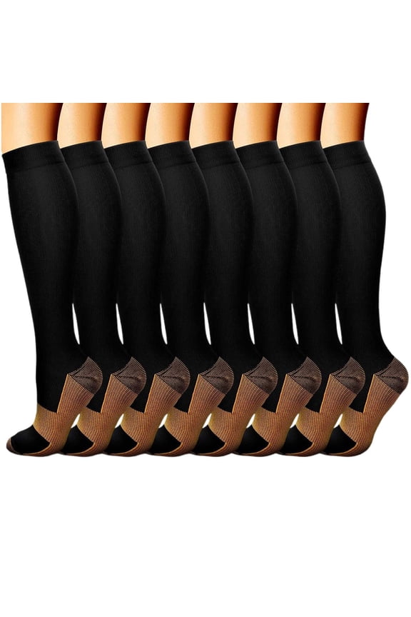 8 Pairs Women's Compression Socks Set Athletic High Cut Sports Yoga Socks Supportive Pressure Socks For Running And Fitness Lace Pantyhose for Women Stockings for Women Lingerie Garter Belt And