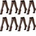 thumbnail image 1 of 8 Pairs Women's Sheer Knee High Stockings, 15D Ultra Thin Nylon Socks, Wide Calf Comfort Fit, 1 of 4