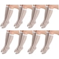 thumbnail image 1 of 8 Pairs Women's Sheer Knee High Stockings White, 1 of 3