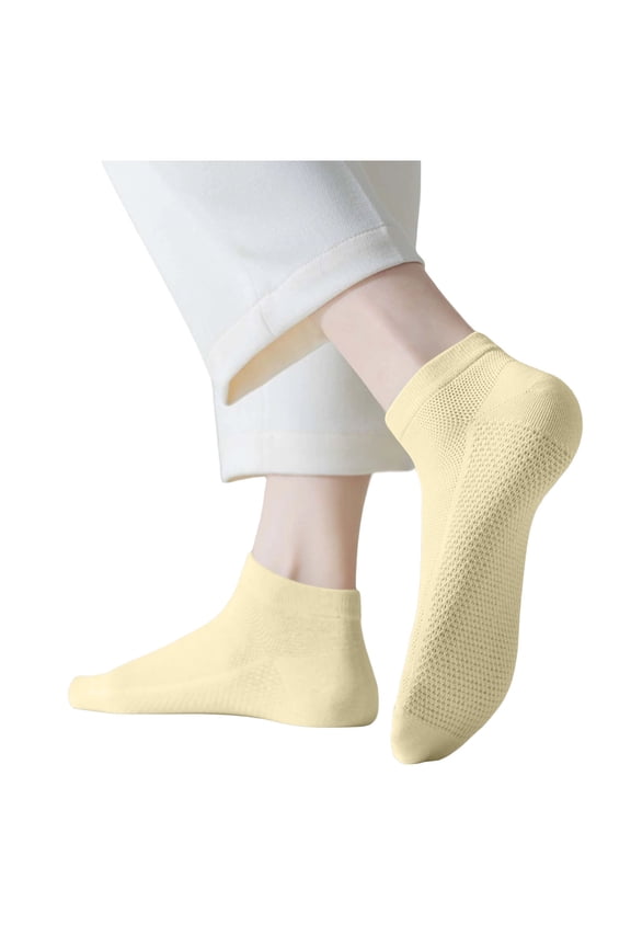 8 Pairs Women's Summer Low Cut Socks Breathable Mesh Sweat Absorbent Odor Socks Resistant Yoga Pilates Socks One Size