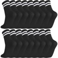 thumbnail image 1 of 8 Pairs Womens Crew Socks Striped Women Sports Crew Socks, Size 6-8, 1 of 7