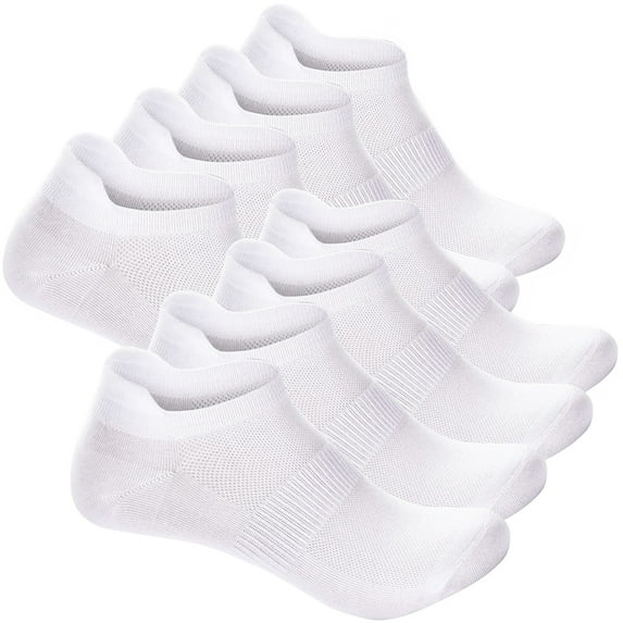 8 Pairs Yellow Ankle Socks Women's Thin Athletic Running Low Cut No Show Sport Socks With Heel Tab