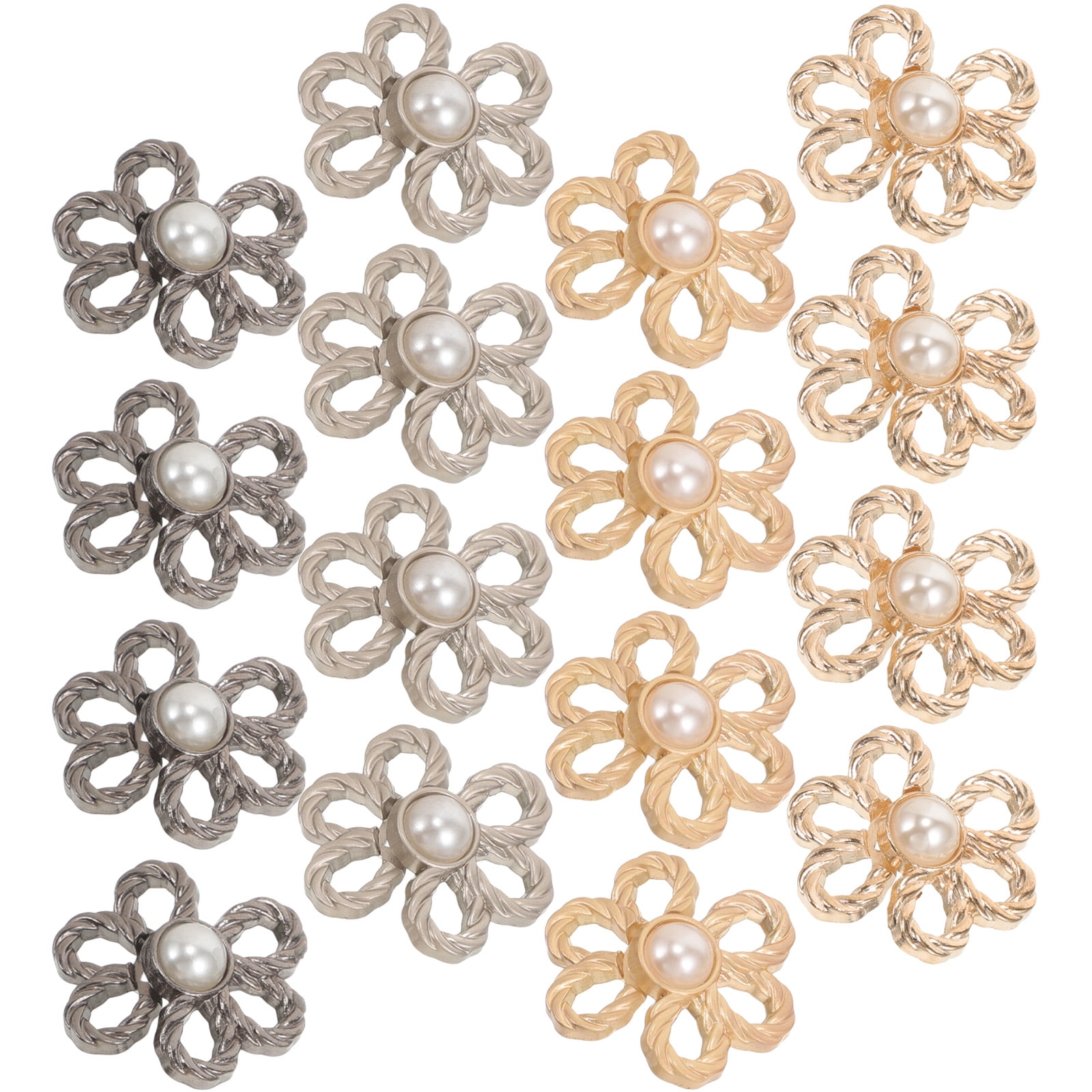 8 Pairs of Adjustable Jean Button Waist Buckle Extender Decorative