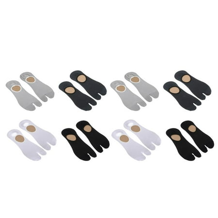 Segolike 8 Pairs of Cotton Socks with Slit at Ankle And 2 Toes Breathable Geta Non-slip Socks