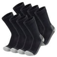 thumbnail image 1 of 8 Pairs of Diabetic Warm Slipper Socks, Extra Thick Cotton Triple Cushioned Crew Socks (Black with Gray Sole, Size 10-13), 1 of 5