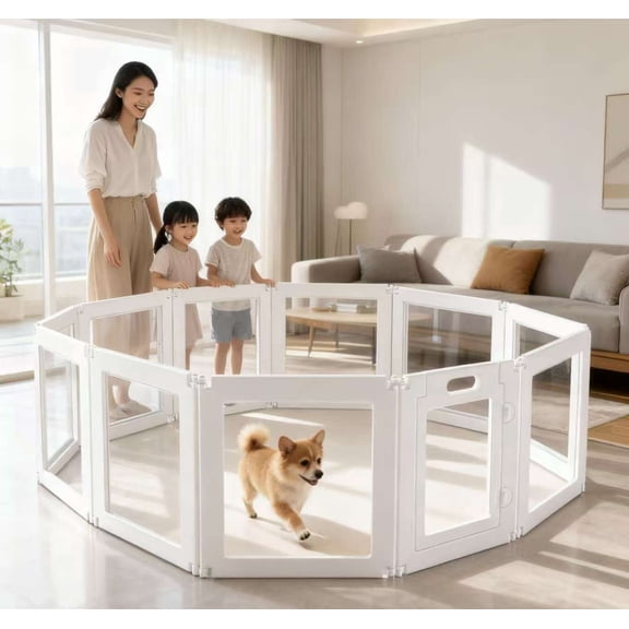 Novan 8-Panel Modular Puppy Playpen Indoor Pet Exercise Fence
