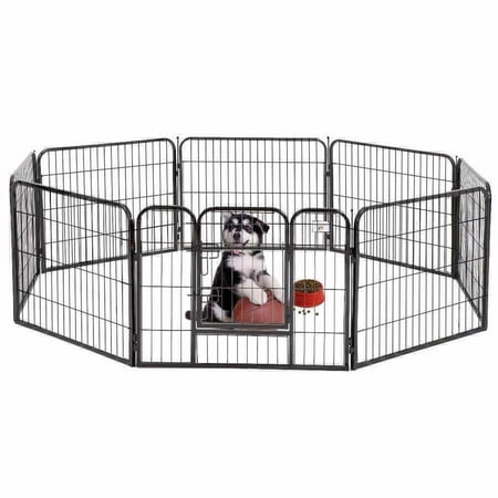 8 Panel Folding Metal Pet Playpen Dog Exercise Fence Cage 24" x 32"