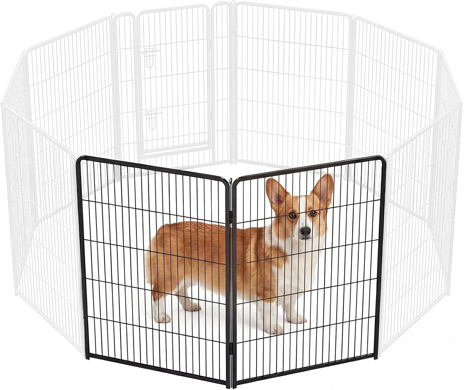 8 Panel Metal Dog Playpen Indoor Outdoor Foldable Pet Fence with Door Portable Exercise Play Yard for RV Camping Trips Small Medium Large Puppy
