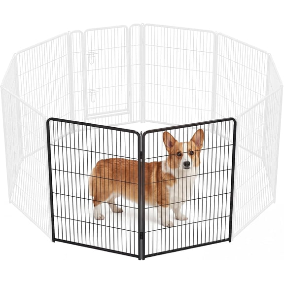 8 Panel Metal Dog Playpen Indoor Outdoor Foldable Pet Fence with Door Portable Exercise Play Yard for RV Camping Trips Small Medium Large Puppy