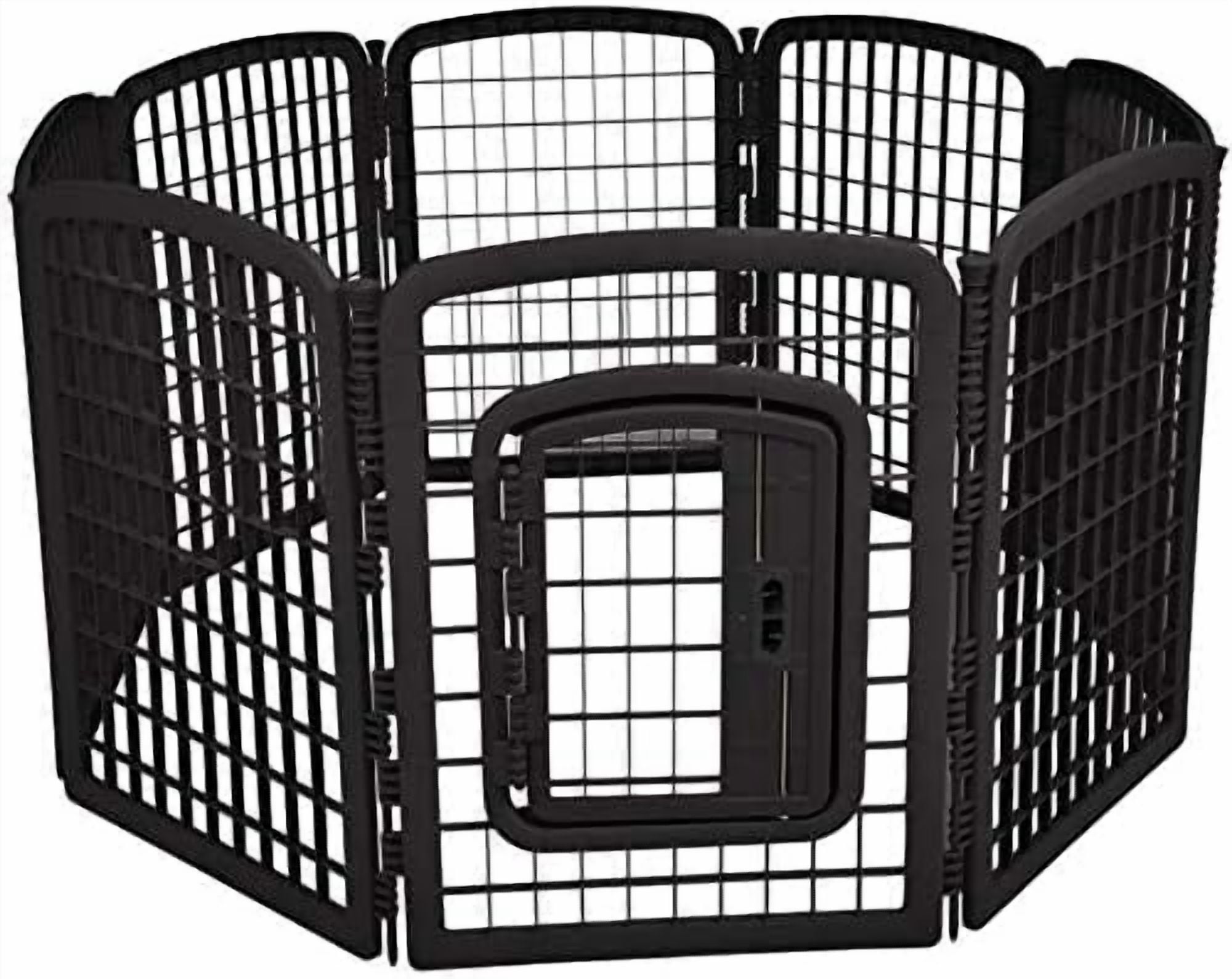 8-Panel Octagonal Plastic Pet Pen Fence Enclosure With Gate - 34 inches ...