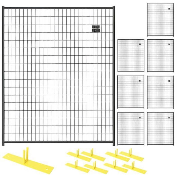 8 Panel Perimeter Patrol Kit, Black Welded Wire
