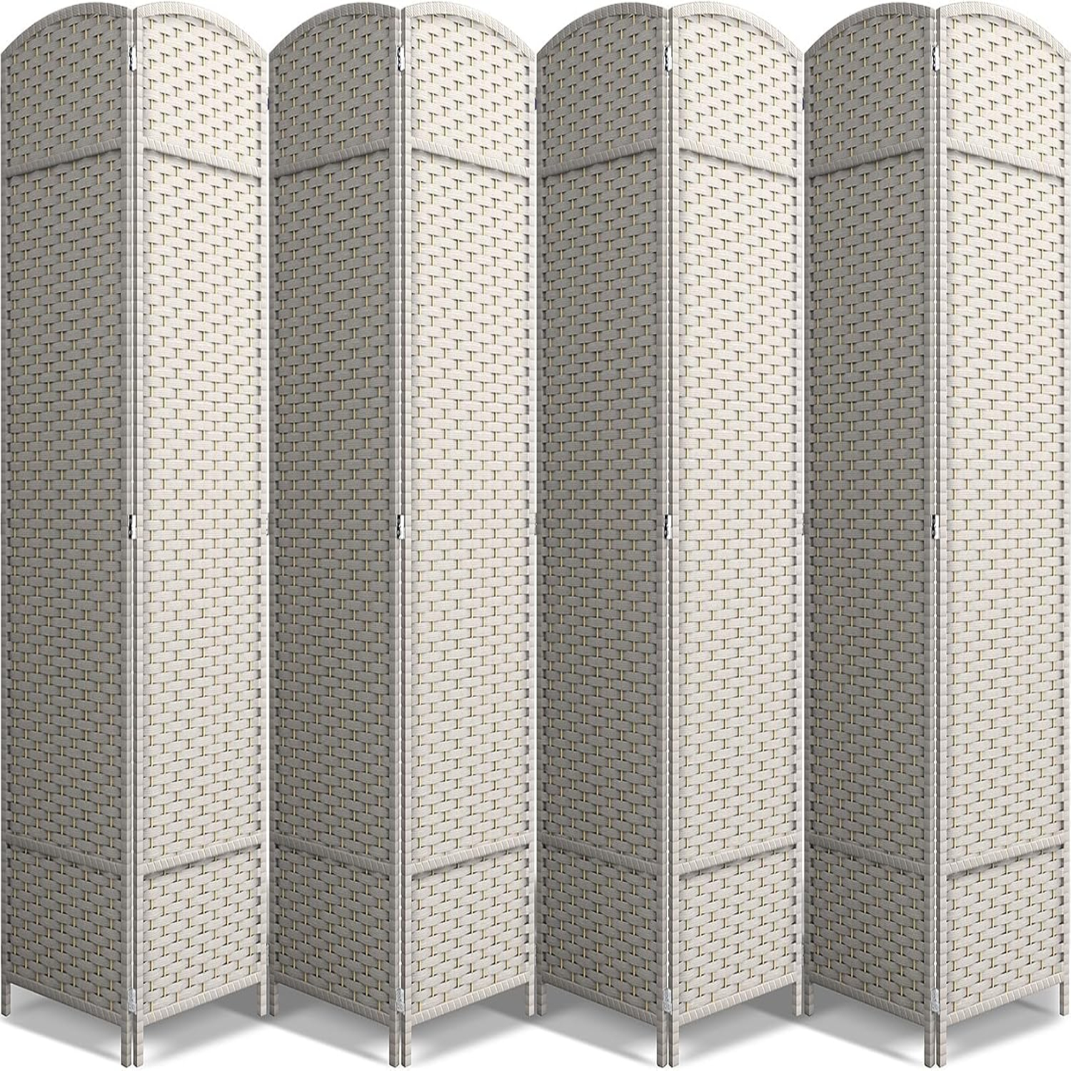 8 Panel Room Divider 6 ft. Tall Privacy Screen Extra Wide Double