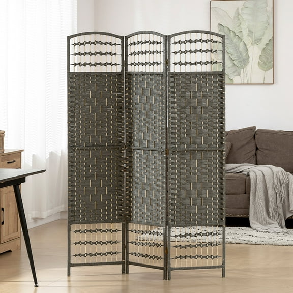 8-Panel White Paper Fiber Room Divider with Poplar Wood Frame - 126" L x 67" H Folding Privacy Screen for Home & Office, Easy Setup