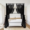 thumbnail image 1 of 8 Panels Canopy Curtains Black Canopy Bed Curtains for King Full/Queen and Twin Bed Frame,Four Poster Bed Canopy Curtains Drapes,Sheer Canopy Bed Drapes with Top and Self-Adhesive Velcro(42"x74"), 1 of 16