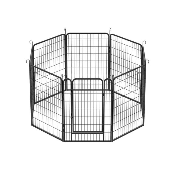 8 Panels Heavy-Duty Metal Playpen with Door, 39.37" H Dog Fence Pet Exercise Pen for Outdoor, Indoor
