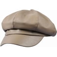 thumbnail image 1 of 8 Panels Newsboy Caps for Women, PU Leather Cabbie Painter Hat Gatsby Ivy Beret Cap, 1 of 4