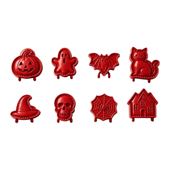8 Pc 3d cookie Skeleton Ghost mold Classic Halloween, Hand Carved Cookie Stamp for Home Holiday Baking & Party Dessert Decor