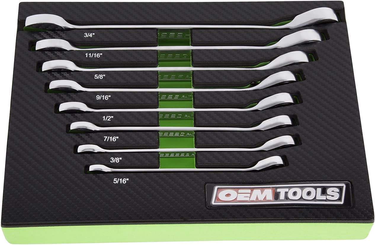 OEMTools 8 Piece RingStop® Reversible Ratcheting Wrench Set (SAE)