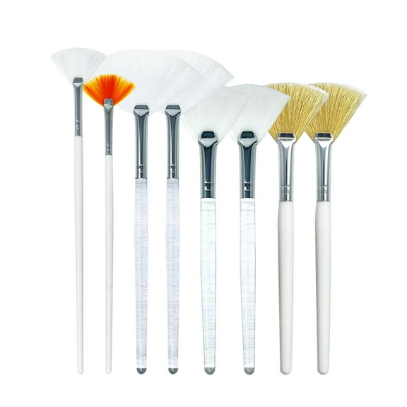 8-Pc Face Mask Brush Kit Fan, Flat, and Specialty Shapes for Precise Application of Clay Masks, Modeling Masks, and Various Skincare Treatments (SB-S001-8)