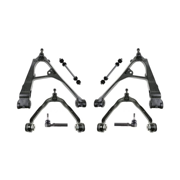 8 Pc Front Lower & Upper Control Arms, Outer Tie Rod Ends, Sway Bar Links, Suspension Kit Compatible with AWD Models