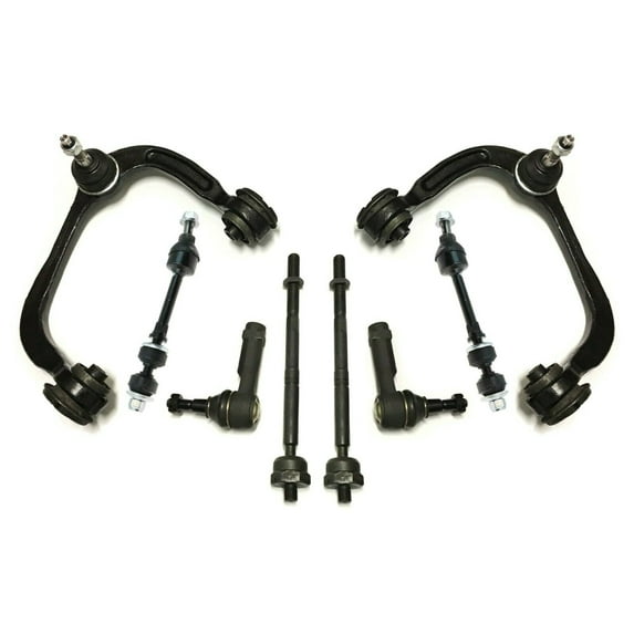 8 Pc Front Outer Inner Tie Rod Ends + Upper Control Arm + Sway Bar Links Complete Suspension Kit Compatible with 4WD Models Fits select: 2005-2008 FORD F150, 2006-2008 LINCOLN MARK LT