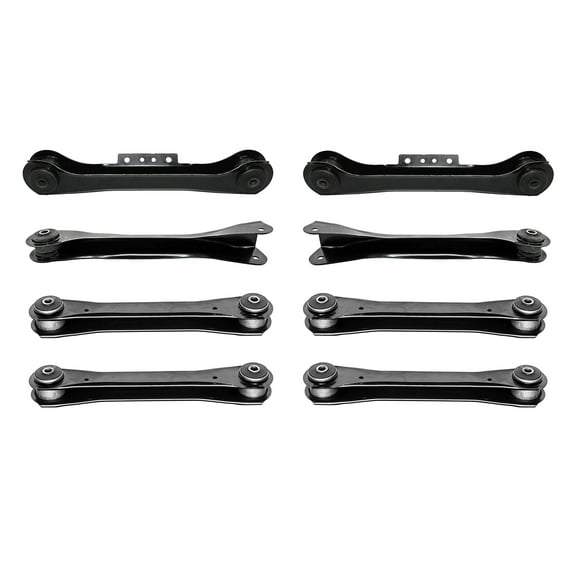 8 Pc Front & Rear Suspension Kit Lower & Upper Control Arms, Driver Passenger Side Fits Jeep TJ 1997-2006 All Models Jeep Wrangler 1997-2006 All Models