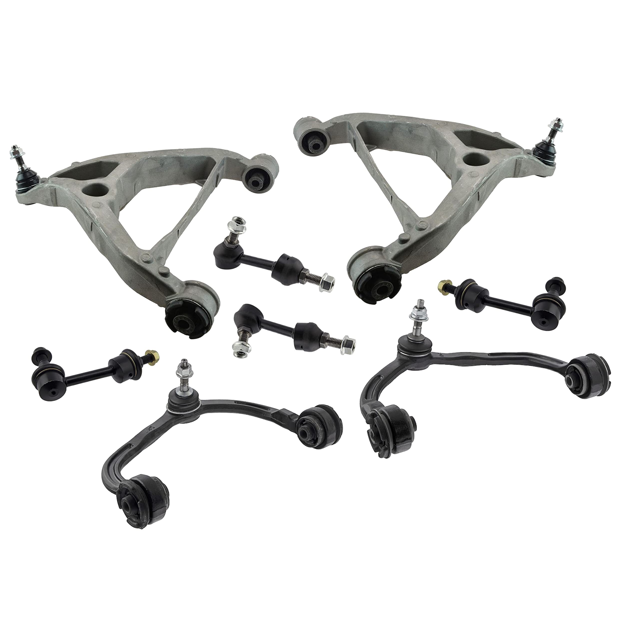 8 Pc Front & Rear Sway Bar End Links + Upper & Lower Control Arms
