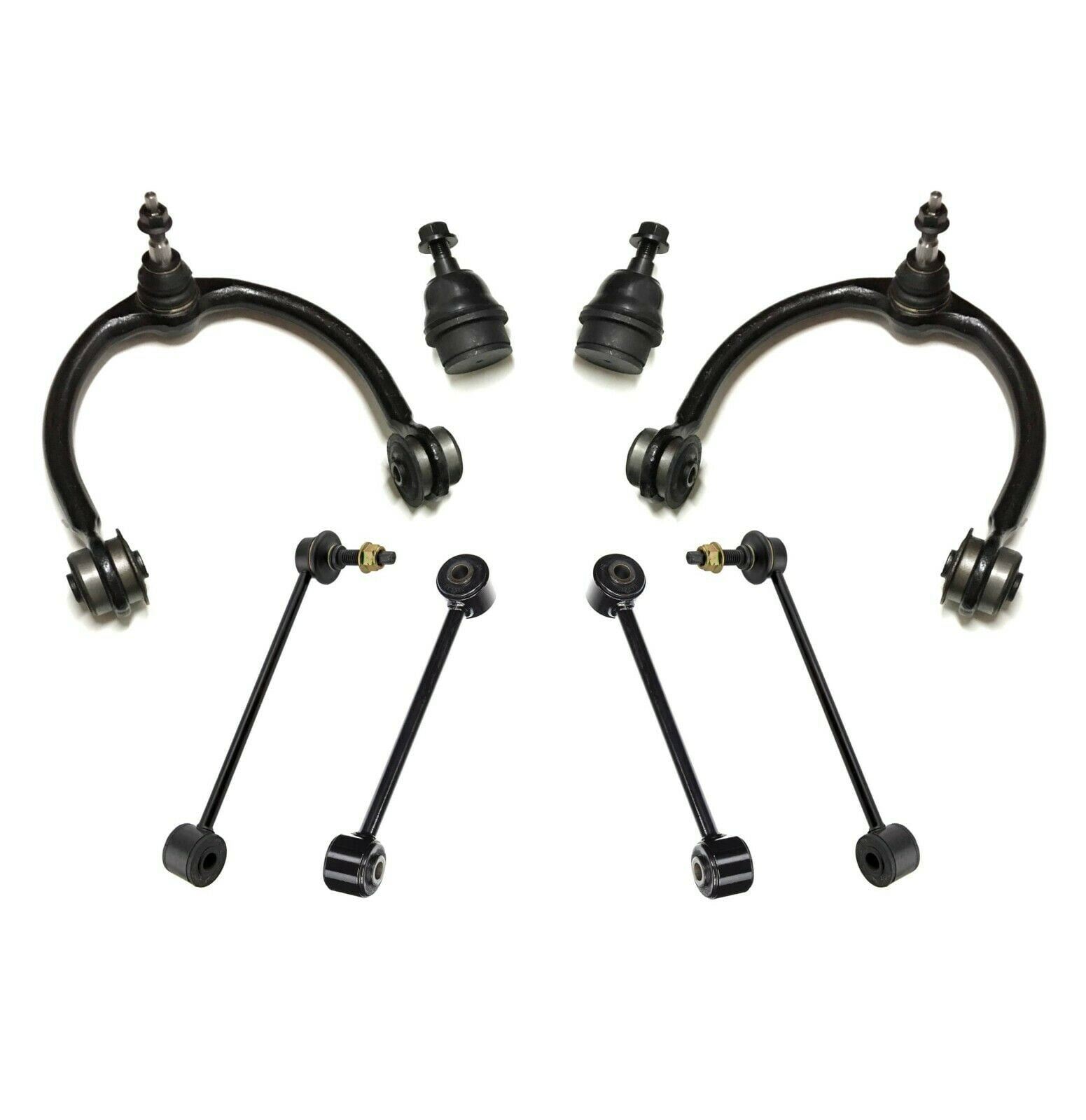 8 Pc Front Rear Sway Bars + Upper Control Arm + Lower Ball Joints