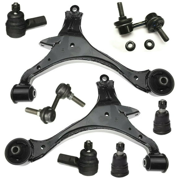 8 Pc Front Suspension Kit Control Arms Lower Ball Joints Outer Tie Rods Sway Bar Links