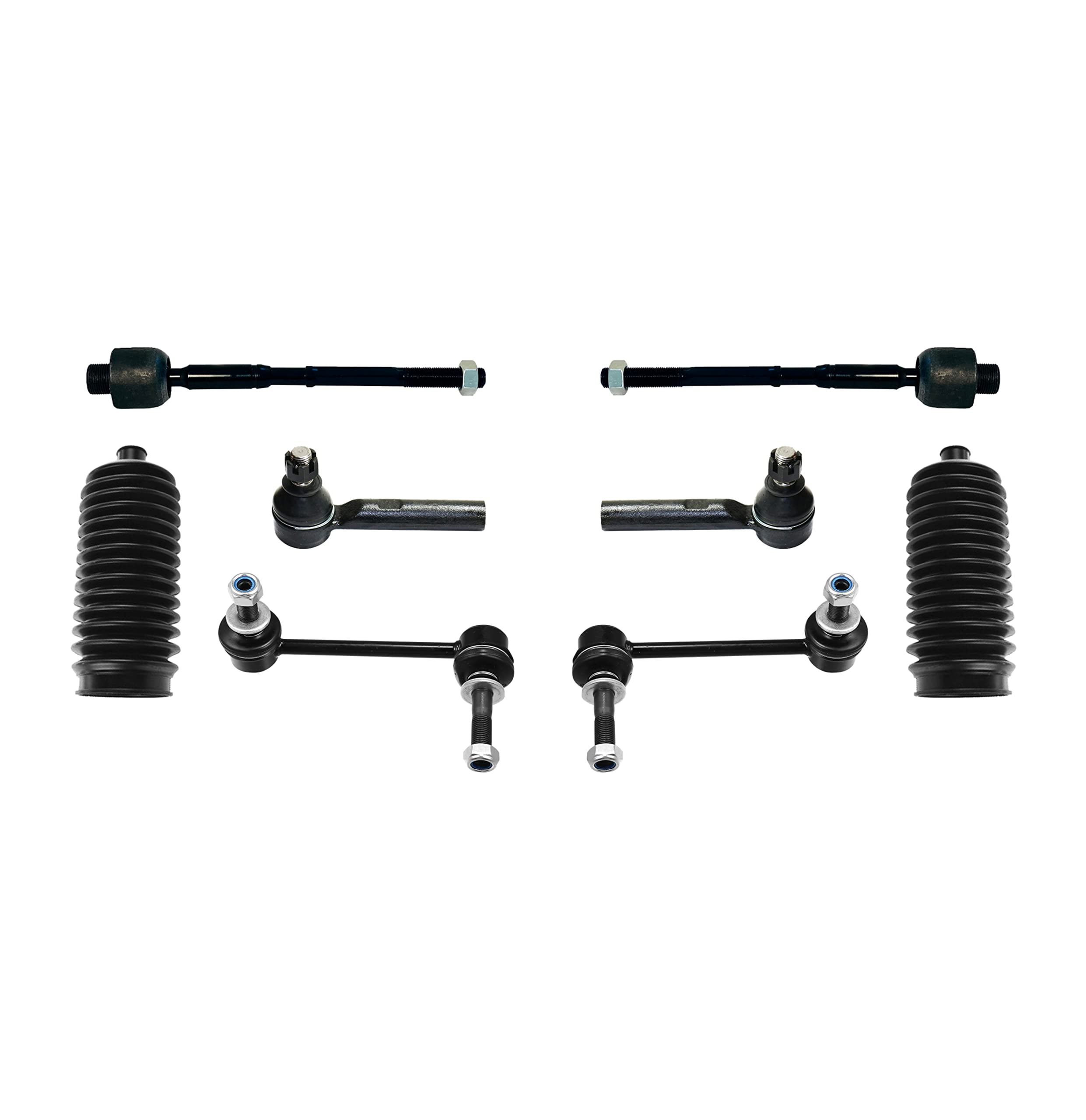 8 Pc Front Suspension Kit Inner & Outer Tie Rod Ends, Sway Bar End