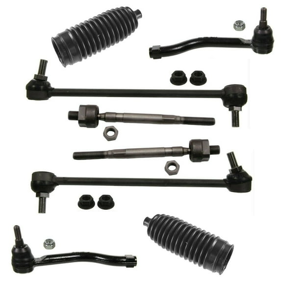 8 Pc Front Suspension Kit Sway Bar End Link Inner Outer Tie Rod Ends Bellow Boots Fits select: 2009-2014 NISSAN MAXIMA