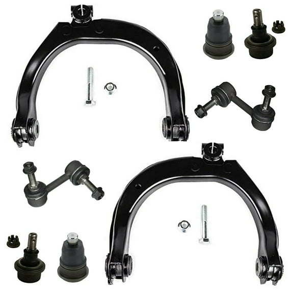 8 Pc Front Suspension Kit Tie Rod Linkages, Sway Bars, Upper Control Arms with Ball Joints Fits select: 2002-2003 CHEVROLET TRAILBLAZER, 2002-2003 GMC ENVOY
