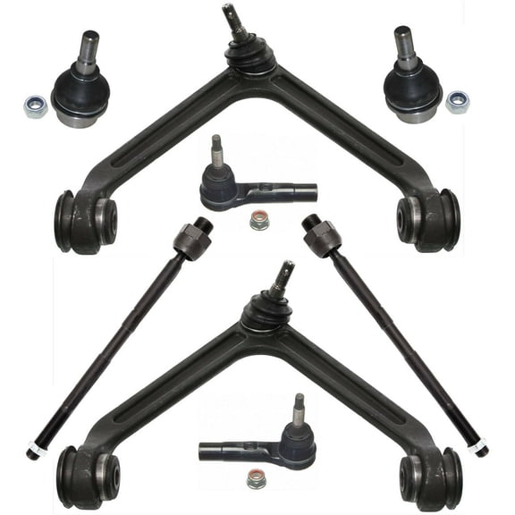 8 Pc Front Suspension Kit Tie Rod Linkages, Upper Control Arms and Ball Joints Assembly Fits select: 2002-2005 DODGE RAM 1500