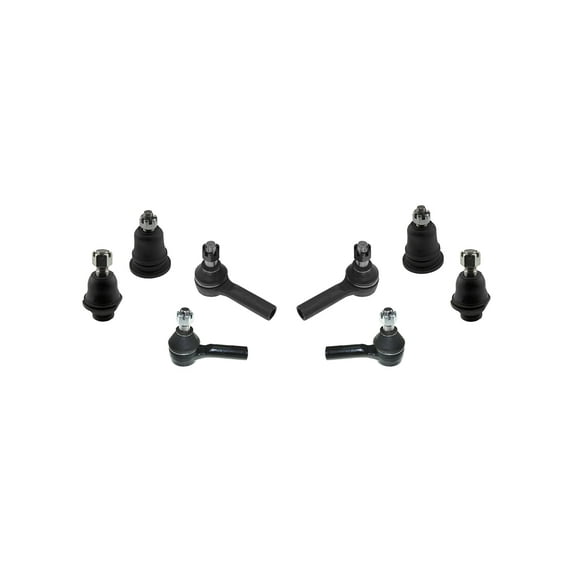 8 Pc Front Suspension Kit Upper & Lower Ball Joints + Outer & Inner Tie Rod Ends Fits Nissan Frontier 1998 4WD 2.4L L4/Frontier 4WD 2.4L L4; 3.3L V6/Frontier 3.3L V6