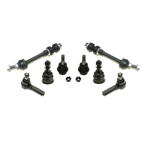 8 Pc Front Suspension Kit Upper & Lower Ball Joints, Sway Bar Links, Outer Tie Rod Ends Fits RWD Models