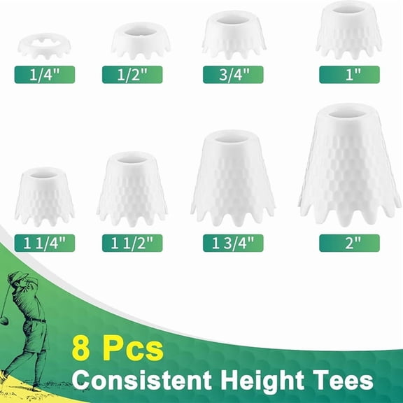 8 Pc Golf Tees Height From 1/4 Inch to 2 Inch Home Practice Training Golf Simulator Tees for Outdoor Indoor Driving Golf