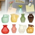 thumbnail image 1 of 8 Pc Mini Ceramic Vase Magnets for Fridge, 3D Cute Tiny Plant Vase Fridge Magnets Ceramic Set, Ceramic Vase Magnets for Kitchen Refrigerator Office Locker Decor, 1 of 9