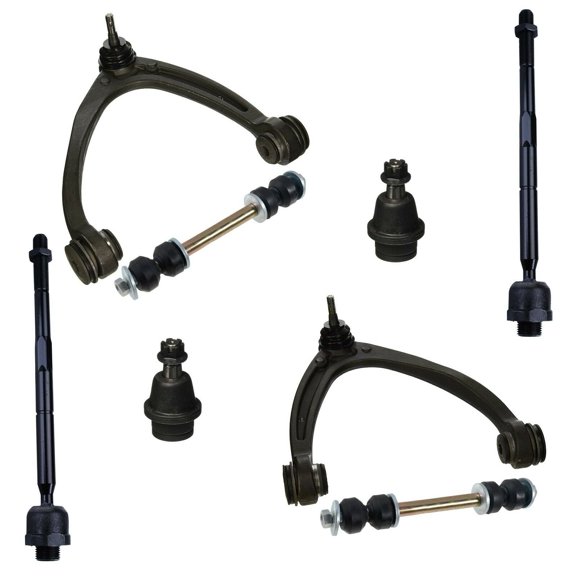 8 Pc New Front Suspension Kit Upper Control Arm, Lower Ball Joints, Sway Bar Link, Inner Tie Rod Ends