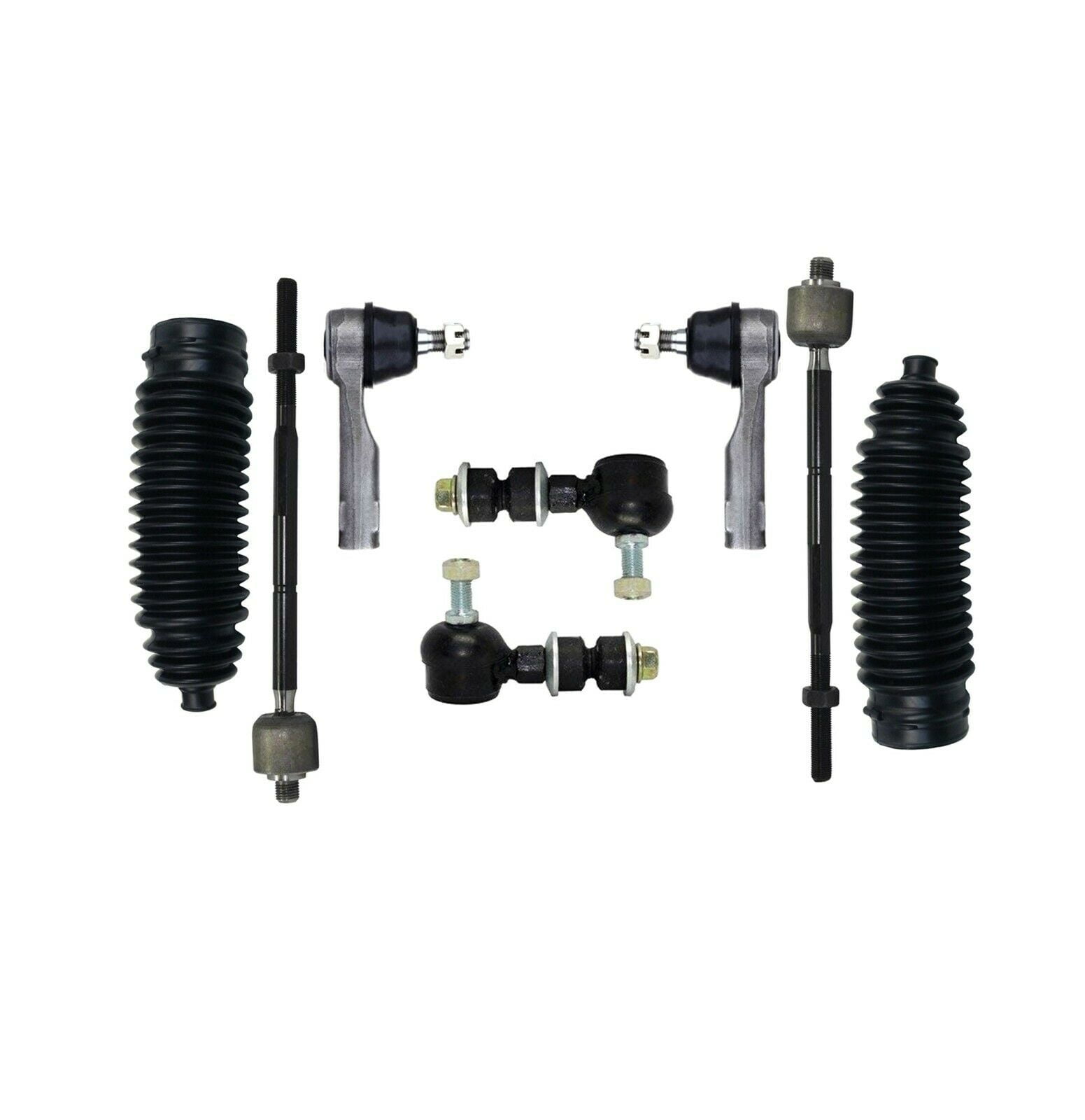 8 Pc New Suspension Kit Rack and Pinion Bellow Boots Tie Rod Linkages