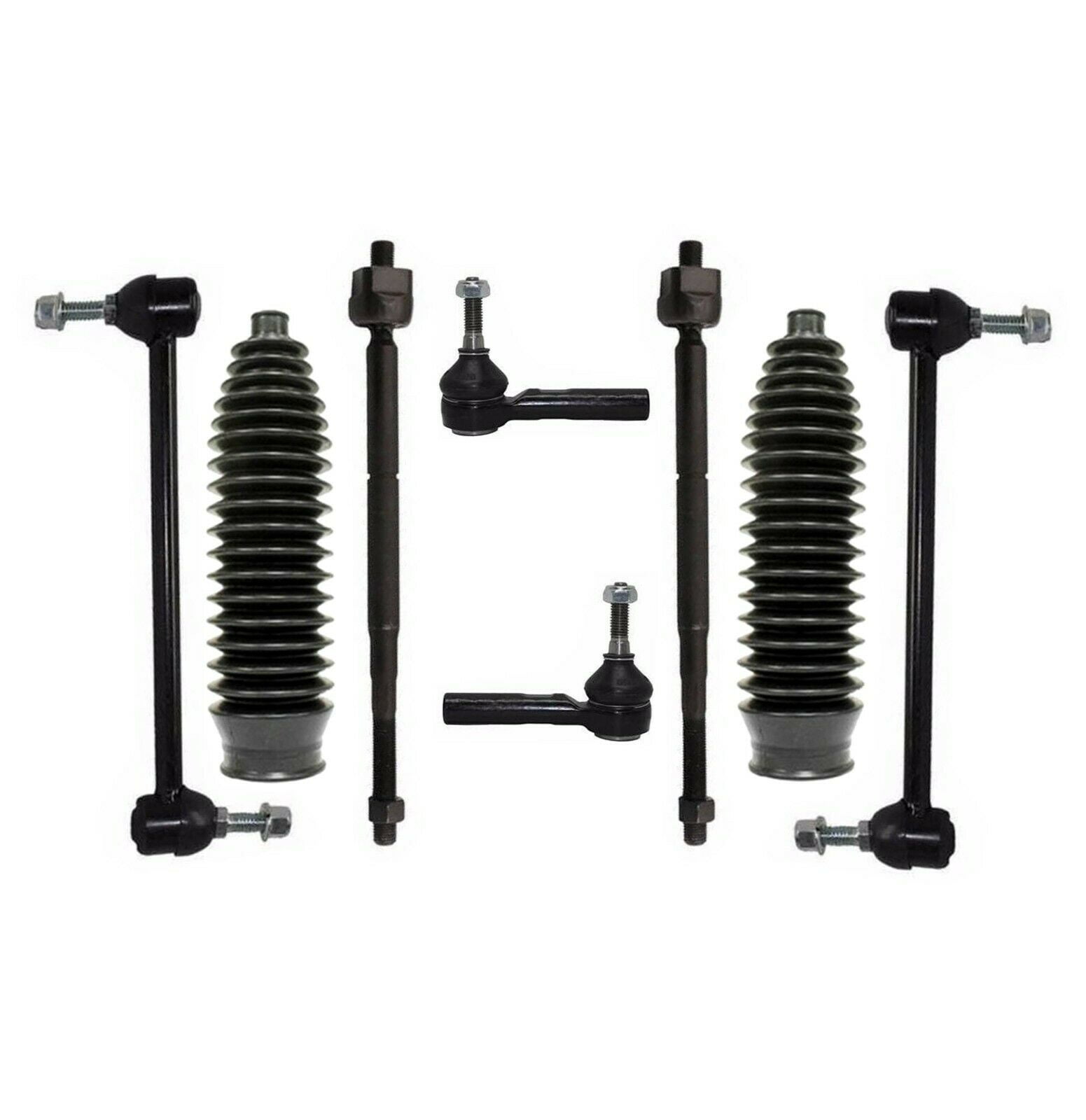 8 Pc New Suspension Tie Rod Ends Inner Outer & Bellow Boots Sway Bar